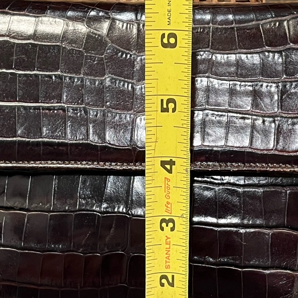 Salvatore Ferragamo Dark Brown Croc-Embossed Crossbody Bag - Picture 11 of 13